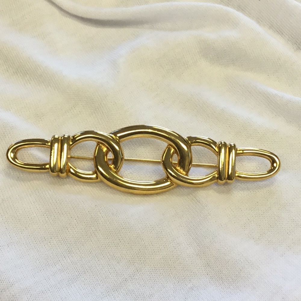 Monet Gold Chain link brooch